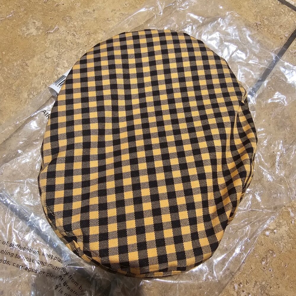 New! Brixton Fiddler Beret 10964 Lion Black Yellow Checker Size Small